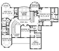 the floor plan for this luxury home, which is located at the top of a staircase