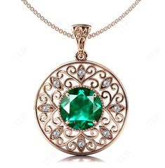 We are Pleased to welcome you in our Store-    TheLesBijoux Short Description about the item-  This Pendant is Made With a  Emerald Gemstone and the accented stones in this Pendant., are the Moissanite to adorn the look of this beautiful Pendant.. a unique piece to wear occasionally or can be used regularly. Can be offered as a gift to your loved ones, to make them feel special. MATERIAL AVAILABILITY- ( 925 Sterling Silver/ 14k solid gold(white gold / rose gold / yellow gold?  950 Solid Platinum  We make sure that you know that you're getting high quality hand-made crafted jewelry when you purchase items from our store. This beautiful Pendant.. is made to order. Available in all the Required Materials. ( 925 Sterling Silver/ 14k/18k solid gold(white gold / rose gold / yellow gold can be ma Green Pendant Gemstones For Formal Occasions, Green Intricate Design Pendant Jewelry, Elegant Green Oval Pendant Gemstone, Green Carved Round Pendant Jewelry, Green Gemstone Pendant Brooches, Filigree Necklaces, Emerald Pendant, Emerald Gemstone, Green Gemstones