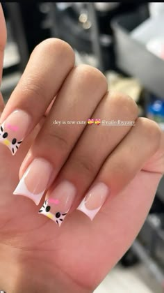 hello kitty french tip nails 🍓 French Tip Nails With Hello Kitty, 90s Nails Inspiration, How To Do Hello Kitty Nails, Short Hello Kitty French Tips, Nail Inspo French Tip With Design, Pink French Tip Hello Kitty Nails, Nail Ideas French Tip With Design, Hello Kitty Face Nails, French Tip Duck Nails Short