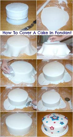 how to cover a cake in fondant and then frosting with icing tips