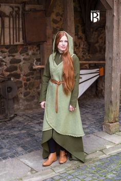 Charming wrap dress made of strong cotton with a linen-like structure which due to its nature individually adapts to the figure of the wearer. The dress is further refined by ornamental embroidery, a V-neckline, and a long hood. The different lengths of the front and back panels create a soft flowing and graceful look. The Wrap Dress Dala can be used to represent an elf, warrior, or archer - there are no limits to the imagination with this dress. Paracord Armband, Ragnar Lothbrok, An Elf, Black Week, Herringbone Pattern, Paracord, Natural Fibers, Thor, Linen Fabric