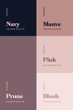 four different color palettes for the same brand