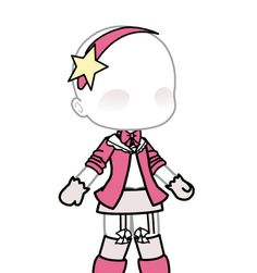 a drawing of a person with pink clothes and stars on their head, standing in front of