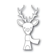 a paper cut out of a deer with antlers on it's head and scarf around its neck