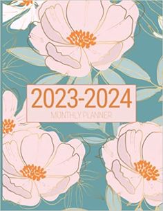 a blue and pink floral planner with the words, 2020 - 2024 on it