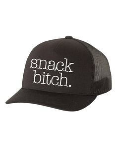 Motherhood Hat. Snack bitch hat. Mom life hat. Momlife hat. Black Novelty Trucker Hat One Size, Funny Black Snapback Trucker Hat, Inappropriate Trucker Hats, Black Mesh Trucker Snapback Hat, Black Military Trucker Hat