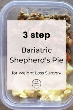 Craving comfort food after bariatric weight loss surgery? This low carb, high protein shepherd's pie bowl has all the traditional flavors you love in a healthy recipe that will satisfy your cravings without ruining your diet and weight loss goals #bariatric #easymeals #lowcarb #healthy Soft Meats After Surgery, High Protein Soft Foods After Surgery Bariatric, Bariatric Food Prep, Bariatric Liver Shrinking Diet Recipes, Bariatric Snacks On The Go, Bariatric Pre Op Diet, Bariatric Soft Food Stage, Soft Food Diet After Surgery, Bariatric Diet Recipes