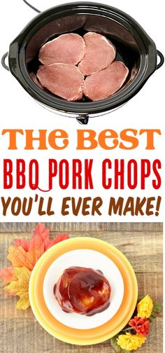 the best bbq pork chops you'll ever make are in this slow cooker