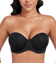 PRICES MAY VARY. ♥ Material ♥: 88.5% Nylon，11.5% Elastane. Hand wash. Do NOT bleach or iron, tumble dry or dry clean. Package content: strapless bra + gift(a pair of original detachable straps) ♥ Non Slip ♥: well structured bra with anti slip silicone along the underwire, sides and back to hold against skin for no slipping and no falling out, keep your girls stay in place without feeling like it's going to fall down. ♥ Slightly Padded ♥: softly lined ful Strapless Evening Dress, Plus Size Bra, Everyday Bra, Push Up Bra, Strapless Bra, Full Figured, Bra Lingerie, Falling Down, Push Up