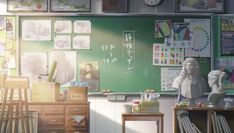 Classroom Background, Anime Classroom, Bg Design, Anime City, Environment Design, Anime Scenery Wallpaper, Computer Wallpaper