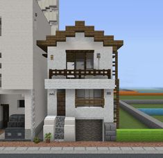 an image of a modern house in minecraft