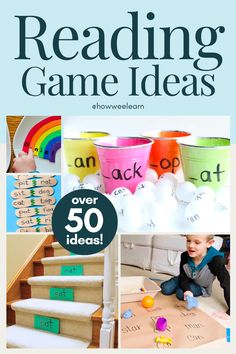 the cover of reading game ideas for children