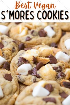 chocolate chip cookies with marshmallows on top