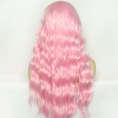 Long Curly Wavy Wig Half Hand Tied Synthetic Hair Wigs 22 Inch Lace Front Wigs Dark Brown Lace Wigs Synthetic Hair Wig Half Hand Tied Medium Cap Size (Circumference 22 - 22.5 Inches 2 Adjustable Straps And 3 Combs Can Be Heated Within Up To 160c Pink Hair Photography, Light Pink Lace Front Wig, Light Pink Lace Front, Fluttershy Cosplay, Pink Lace Front Wig, Pink Lace Front, Poofy Hair, Frosted Hair, Split Dyed Hair