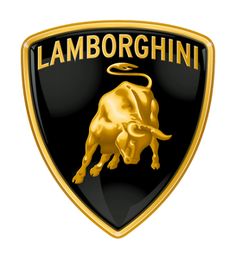 the lamb logo is gold and black with an image of a bull on it's side