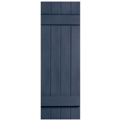 an image of a blue door with horizontal slats on the top and bottom panel