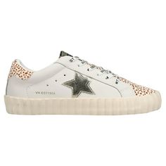 Go Beyond with this sneaker that combines classic elegance with untamed style. Size: 6.  Color: Off-White.  Gender: female.  Age Group: adult.  Pattern: metallic. Leopard Slip On Sneakers, Off White Shoes, Casual Dress Shoes, High Sneakers, Walking Sneakers, Vintage Havana, Metal Lace, Athletic Sneakers, Platform Sneakers