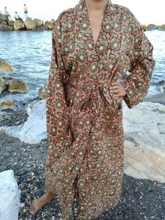 Cotton robe Boho Robes, Cotton Kimono, Womens Robes, Swim Cover, Resort Wear, Cover Up, Pajamas, Lounge Wear, Spain