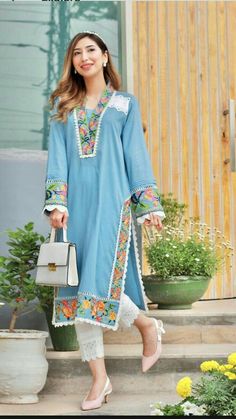 Cotton Suit Designs, New Kurti Designs, Women Kurta, Kurti Designs Latest, Formal Office