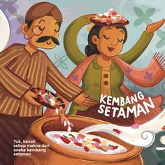 the cover of kembang setaman, with an illustration of two people