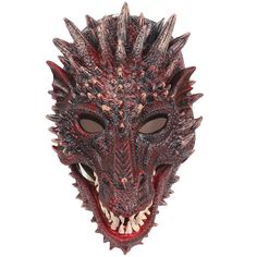 PRICES MAY VARY. MATERIAL: Our Dragon head mask is made of 100% natural safe rubber latex. Very durable and will not fade. You can rest assured of the safety of our head mask. FEATURE: Half face 3D stereoscopic mask. It is unique in that after wearing it you can open your mouth to control the size of the mask mouth. You can take it with you to play happily with children. BETTER BREATHABILITY: The advantage of a half-face mask is that it has more vision than a full-face mask. Breathing is also mu Dragon Head Mask, Dragon Half, Dragon Mask, Head Mask, Half Mask, Half Face Mask, Full Face Mask, Half Face, Dragon Head