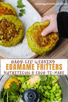 baby - led vegan's edamame fritters, nutritious and easy to make