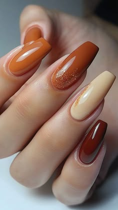 Pumpkin Spice Latte Nails are the perfect fall accessory, blending warm, cozy tones with a chic design! This trend is as delightful as your favorite autumn drink. Click the pin and follow us for more fall nail inspiration! #FallNails #PumpkinSpiceNails #AutumnStyle #OrangeNails #NailInspo Trendy Fall Nail Designs, Early Fall Nails, Pumpkin Spice Nails, Autumn Nail Art, Simple Fall Nails, Fall Manicure, November Nails, Cute Nails For Fall, Thanksgiving Nails