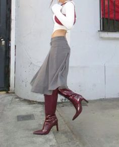 Looks Street Style, Red Boots, 가을 패션, Party Looks, Looks Vintage