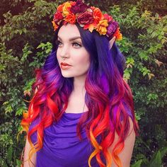 Ombre Burgundy, Red Ombre Hair, Flowers In Her Hair, Hair Ombre, 2015 Hairstyles, Super Hair, Red Ombre