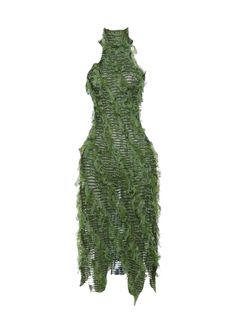 Leafy Green Halter Midi Dress - Mabel Love Co