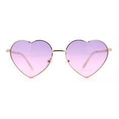 Ready for the music festivals again? Marching for a cause? Here is a shade that would help you look fabulous in the crowd. Now pretty much an iconic heart shaped silhouette with classical full rim construction with adjustable nose pads, these shades will be comfortable a full day under the sun. Made with 100% UV400 polycarbonate lenses, with adjustable nose pads for ultimate comfort. (b139) Size: 5 7/16" (138mm) x 1 7/8" (48mm).  Color: Gold.  Gender: female.  Age Group: adult. Heart Shaped Valentines, Heart Shaped Sunglasses, Heart Sunglasses, Classic Metal, Music Festivals, Friend Photoshoot, Gold Sunglasses, Purple Gold, School Outfits