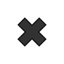 an x symbol is shown in black on a white background