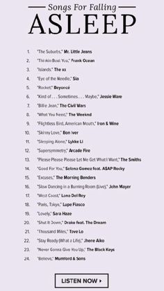 the song for falling asleep is shown in this screenshot from an iphone screen shot