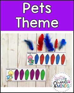 the pets theme is shown with three different colored feathers