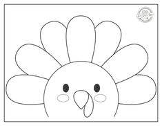 a turkey mask with the words happy thanksgiving written in black and white on it's face