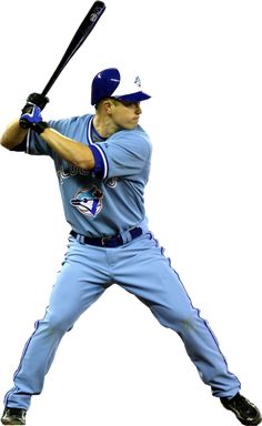 a baseball player holding a bat on top of a white field in front of a white background