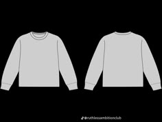 a long sleeved white shirt on a black background, with the front and back views