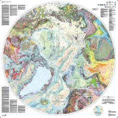 an image of a large map with many different colors and sizes on it's surface