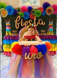 Girl Mexican, Mexican Fiesta Birthday Party, First Birthday High Chair, High Chair Tutu, Mexican Cactus, Birthday High Chair