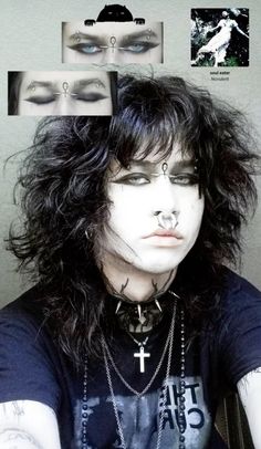 Masculine Alternative Makeup, Trad Goth Hair Men, Gothic Men’s Makeup, Masculinizing Makeup, Goth Hair Male, Eyeliner Masculine, Masc Alt Makeup, Mens Goth Makeup, Guy Makeup Looks