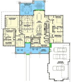 the floor plan for this modern home is very large and has lots of space to put in