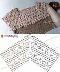 crochet patterns for afghans and rugs are shown in two different colors