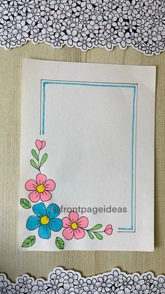 a piece of paper with flowers on it