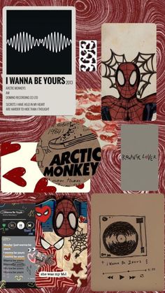 various stickers and decals are displayed on a piece of paper that says, i wanna be yours arctic monkeys