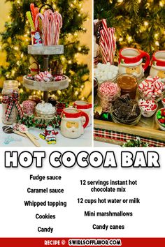 the hot cocoa bar is ready to be served