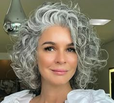 Curly Bob Haircuts For Women Over 50, Medium Length Gray Haircuts, Curly Hair For Older Women Over 50, Short Curly White Hair Over 50, Curly Hairstyles For 50+, Hairstyles For Medium Length Hair With Layers Over 50 Curly, Hairstyles And Color For Women Over 50, Curly Hair For 50 Year Old Women, Silver Hairstyles For Women Over 50