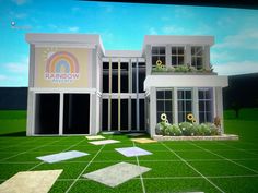 City Building Bloxburg, Bloxburg Preschool Layout, Minecraft Daycare Build, Bloxburg School Layouts With Dorms Small Plot, Bloxburg Daycare Layout 2 Story, Schools In Bloxburg, Sunset Daycare Bloxburg, Bloxburg Fun Builds, Daycare Ideas Bloxburg