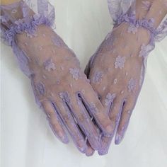 Prom Gloves, Purple Gloves, Elegant Gloves, Girls Gloves, Wedding Gloves, Bridal Gloves, Lace Gloves, Summer Lace