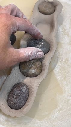 Lining up rocks to create more natural and unusual shaped dishes and forms. What do you think? Is there a rock somewhere that would create… | Instagram Ceramic Hacks, Recycle Clay, Ceramic Sculpture Artists, Sculpting Tips, Pottery Sculpting, Pottery Modern, Making Ceramics, Kitchen Pottery, Clay Dish