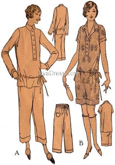 a woman's shirt and shorts sewing pattern